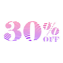 30 Percent Discount Offers Tag with Waves Style Design