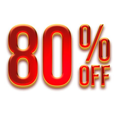 80 Percent Discount Offers Tag with fruity Style Design