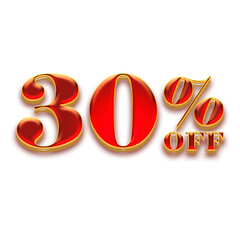 30 Percent Discount Offers Tag with fruity Style Design