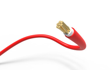 Creative Cable Concepts for House Wiring Cable. Flexible Electrical red Copper Wire (M1), Cable 3D Rendering