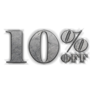 10 Percent Discount Offers Tag with Concrete Style Design