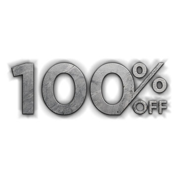 100 Percent Discount Offers Tag with Concrete Style Design