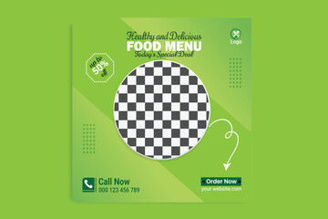 food social media post, web banner, food menu