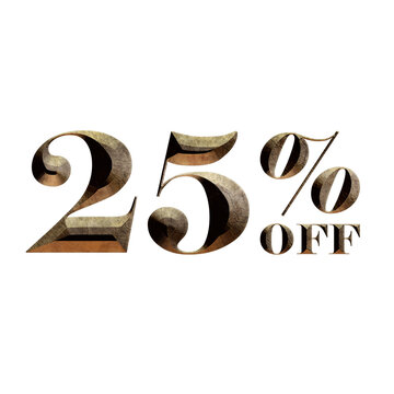 25 Percent Discount Offers Tag with 3D Style Design