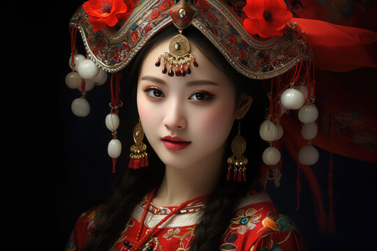 Chinese girl in traditional costume