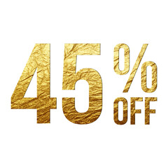 5 Percent Discount Offers Tag with Golden Paper Style Design