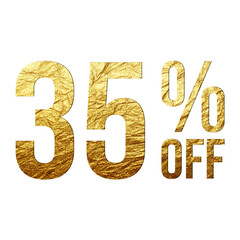 40 Percent Discount Offers Tag with Golden Paper Style Design