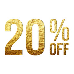 25 Percent Discount Offers Tag with Golden Paper Style Design