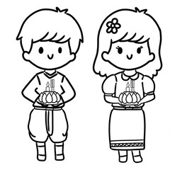 Loy Krathong Thailand festival  line