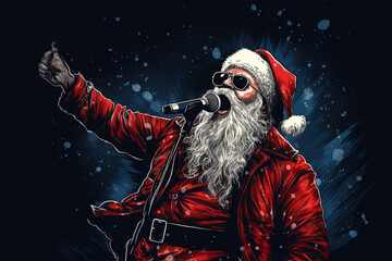 Santa Claus sings a song