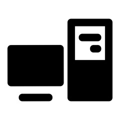 Computer technology icon symbol vector image. Illustration of the dekstop monitor display design image