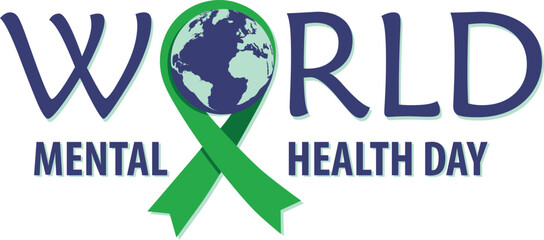 Vector design for World Mental Health Day 10 October.