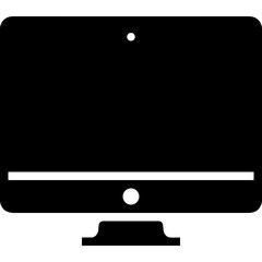 Computer technology icon symbol vector image. Illustration of the dekstop monitor display design image