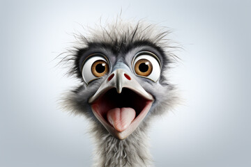 3D rendering of a cute vulture with a funny expression. - obrazy, fototapety, plakaty