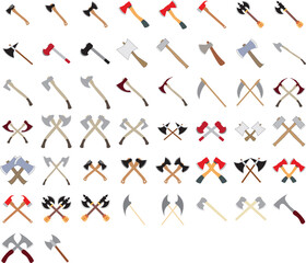 Tree Axe Wood Base Cutters Clipart - Digital Vector Art Pack - instant Download