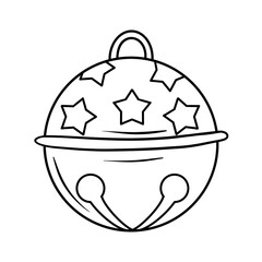 Bell black doodle outline.