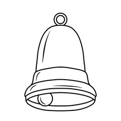 Bell black doodle outline.