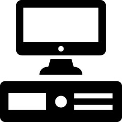 Computer technology icon symbol vector image. Illustration of the dekstop monitor display design image