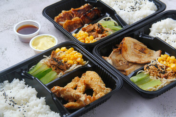 Freshly made assorted Japanese food