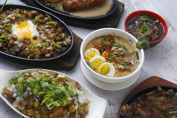 Freshly cooked assorted Filipino food