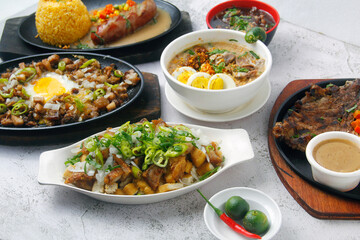 Freshly cooked assorted Filipino food