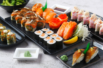 Freshly made assorted Japanese food