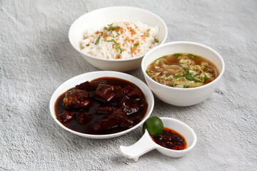 Freshly cooked Filipino food called Beef Pares