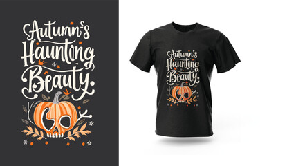 Autumn hunting beauty Halloween vector t-shirt design