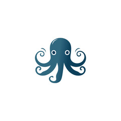 Octopus flat design cute sea animals. Vector flat illustration