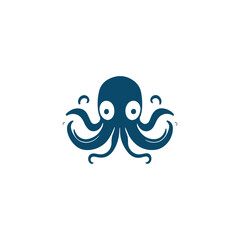 Elegant Octopus flat design cute sea animals. Vector flat illustration