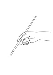 hand with paint brush lineart