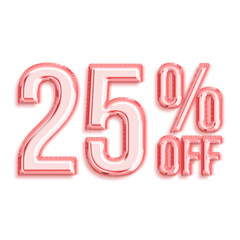 25 Percent Discount Offers Tag with Rose Gold Style Design