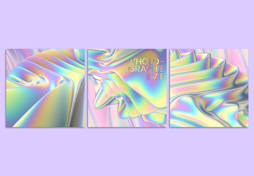 Jeu de textures holographiques &eacute;th&eacute;r&eacute;es