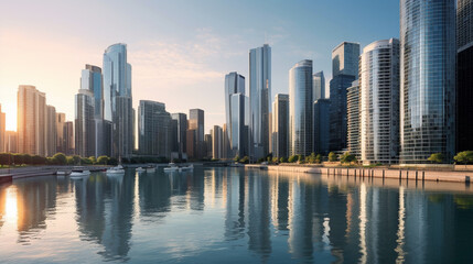 Fototapeta na wymiar panoramic modern city skape