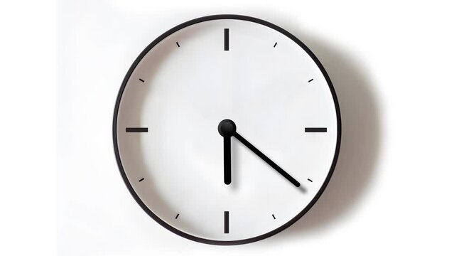 Analog wall clock spinning animation through the hours. AI generated clock image
