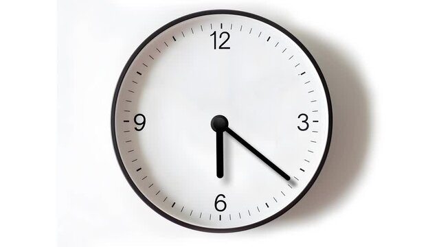 Analog wall clock spinning animation through the hours. AI generated clock image