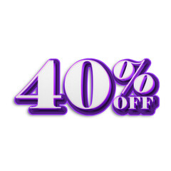 40 Percent Discount Offers Tag with New Style Design