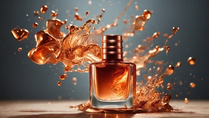 Fotobehang nail polish,  copper liquid splash © ArtistiKa