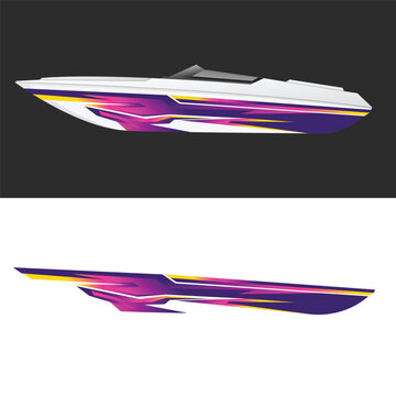 vector design for speed boat wrapping sticker. exclusive cruise ship stickers