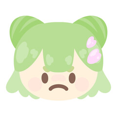 緑猫耳の女の子怒る⭐︎PNG