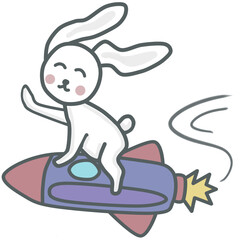 rabbit on rocket