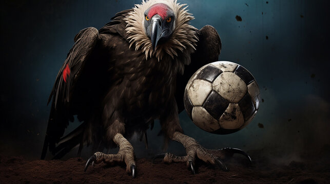 Urubu com bola de futebol 