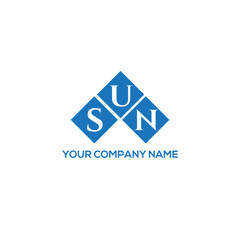 SUN letter logo design on white background. SUN creative initials letter logo concept. SUN letter design.