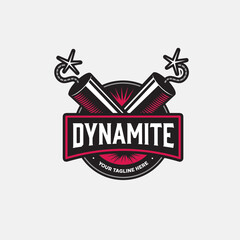Dynamite blast logo flat vector design