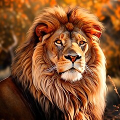 portrait of a majestic lion