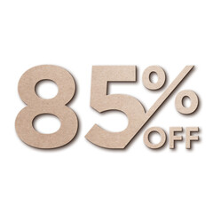 85 Percent Discount Offers Tag with Card Board Style Design