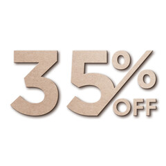 35 Percent Discount Offers Tag with Card Board Style Design