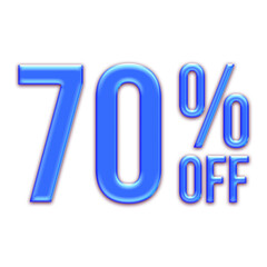 70 Percent Discount Offers Tag with Blue Glosse Style Design