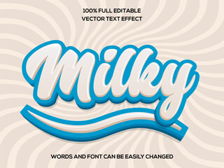Milky 3d Editable text effect vector