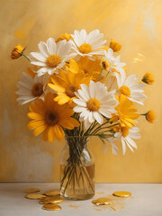 still life with dandelions